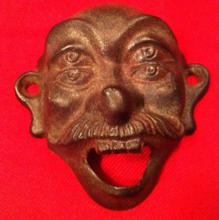 Cast Iron Wall Mount Bottle Opener Man with Four Eyes
