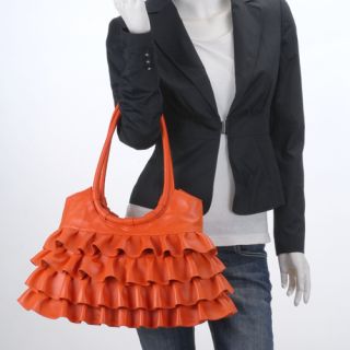 Genuine Italian Leather Orange Handbags Purse Hobo Bag Satchel Tote