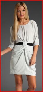 BCBG MAXAZRIA Iselin Light Grey Draped Dress S