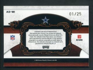 2007 National Treasures Michael Irvin Game Used Jersey Auto 01 25