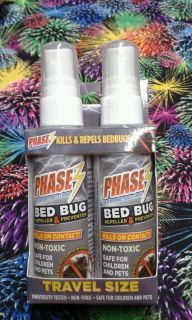 New PHASE3 Bed Bug Travel Spray 2 Pack Travel Size