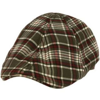 Mens English Plaid Duck Bill Curved Ivy Cabby Driver Lined Hat Cap