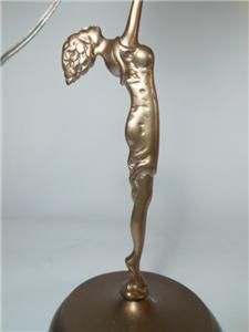 20 Tall Art Deco Busty Nude Bronzetable Lamp Slip Shade Globe Machine