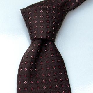 New GIANLUCA ISAIA Tie Brown Red Florets