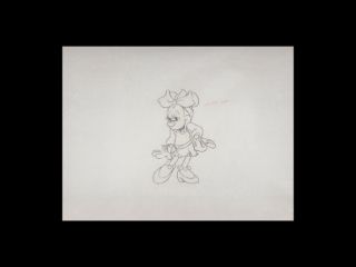 Minnie Mouse 1980s Mickey Mouse Cartoon Handmade Production Drawing