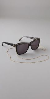 House of Harlow 1960 Black Sunglasses with Gold Chain