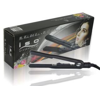 ISO Tourmaline Hair Straightener Flat Iron Turbo Silk Black