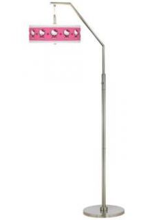 Hello Kitty Pink and Polka Dots Brushed Nickel Arc Floor Lamp