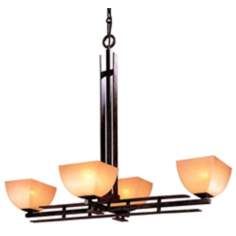 lineage collection mission 19 wide four light chandelier