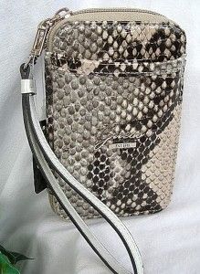 Guess Grey Embossed Croc Electron Cell Phone Wristlet ID Wallet WOW