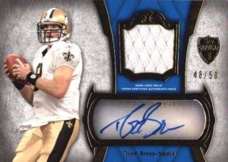 DREW BREES 2011 TOPPS SUPREME GAME USED JERSEY AUTOGRAPH AUTO #48/50