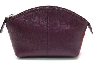 Ili Leather Cosmetic Pouch Eggplant Makeup Bag New