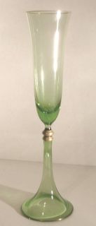 Coquet Jericho Crystal Green Flutes Set of 2 New