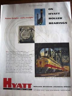 Hyatt Roller Bearings Diesel Locomotive Freight Ad
