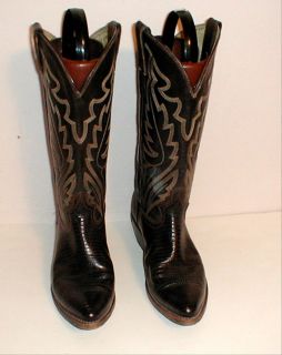 Womens Size 7 D Justin Diamond J Lizzard Western Cowboy Boots