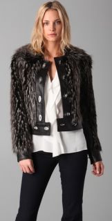 Rachel Zoe Zoe Fur Lock Leather Jacket