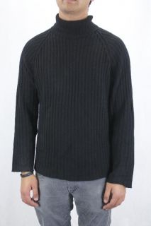 XL J Lindeberg Black Thick Knit Mens Wool Angora Heavy Turtleneck