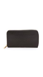 Tory Burch Stitched Logo Zip Continental Wallet