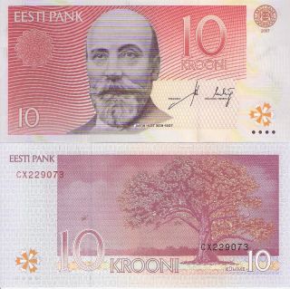 Estonia 10 Krooni Banknote World Paper Money UNC Currency Bill Pick 86