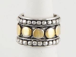 Size 7   J. Esposito Sterling Ep Band Ring w/ 14kt Gold Ep Highlights