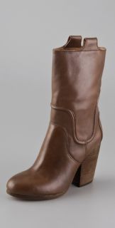 Modern Vintage Shoes Theo Mid Calf Boots with Chunky Heel