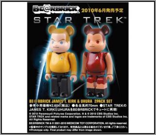 Medicom Star Trek Kirk Uhura Be rbrick Bearbrick 2 Pack Box Set