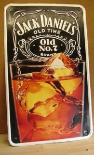 Jack Daniel s 7 Whiskey Raised Letters Tin Advertising Sign