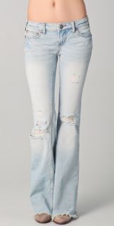 Free People Destroyed Relaxed Flare Jeans
