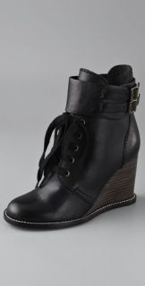 See by Chloe Wedge Lace Up Booties