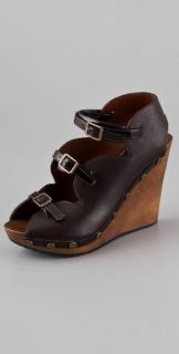 See by Chloe Cutout 3 Buckle Wedge Sandals