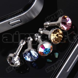  Stone Plugy Charms Cell I Phone Earphone Jack Dust Cap Stopper