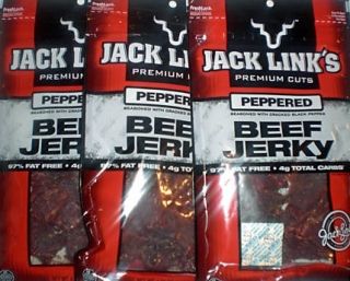 Jack Links Peppered Beef Jerky 3 Bags Bulk Premium Cuts