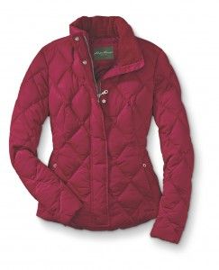 This is the Yukon Classic Down Jacket in lipstick red