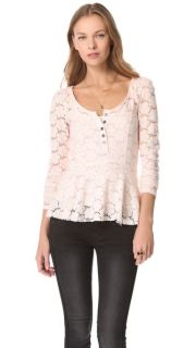 Free People Get Cozy Lace Top