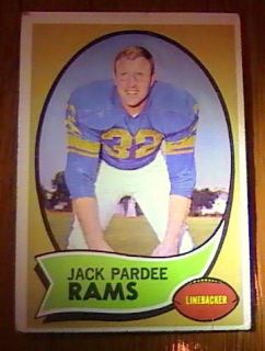 1970 Topps 68 Jack Pardee Rams Linebacker