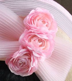 Vintage 60s Jack McConnell Pink English Roses Flowers Designer Wide