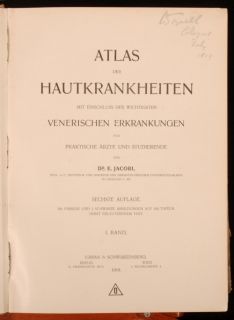 1918 2V Atlas Der Hautkrankheiten Jacobi Skin Disease