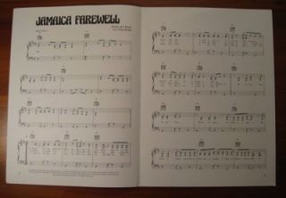 Vintage 1987 Jamaica Farewell Sheet Music Irving Burgie Piano Voice