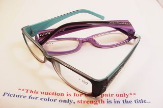 Designer Jacki Rhinestone Reading Glasses 1 75 R212CR