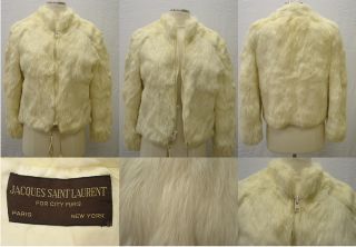 Vintage Jacques Saint Laurent Lined Rabbit Fur Sport Coat Jacket