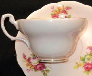 EB Foley England Rose Bouquet Pastel Pink Tea Cup and Saucer