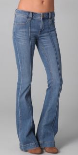 Free People Midrise Pintuck Flare Jeans