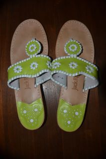 Jack Rogers Navajo Sandals Flip Flops Lime Green Sz 8 Great