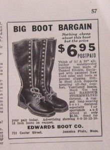 1937 Edwards Boot Company All Leather Weatherproof Hunting Boots Ad MA