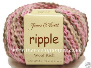 35 Off James C Brett Ripple DK Knitting Yarn Shade H8 Rose Quartz