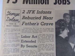 Kennedy 2 JFK Infants Reburied Grave Fort Worth Star Telegram December
