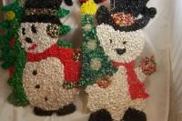  Plastic Popcorn Christmas Decorations Santa Rudolph Snowman