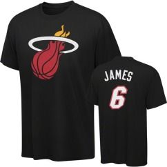 Miami Heat Lebron James Youth Black Name and Number Jersey Player T