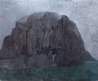 Theodore James Heard Oil Painting 1993 Large Mountain at Dusk Parrish
