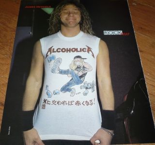 James Hetfield Pinup clipping Alcoholica Shirt Metallica 80S